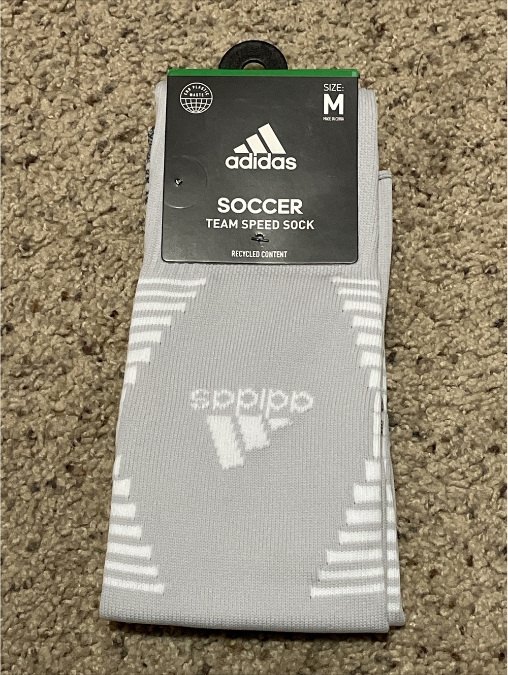 Adidas Soccer Team Speed Over the Calf Socks OTC Grey White Size Medium